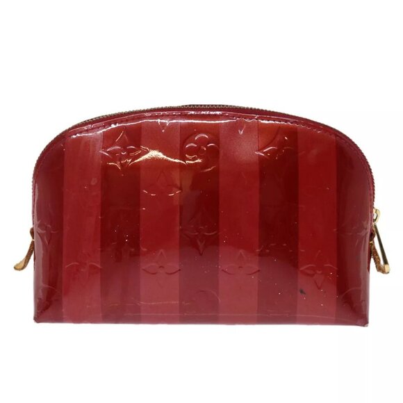 LOUIS VUITTON Vernis Rayure Pochette Cosmetic Pomme D'amour LV Auth - Picture 2 of 16
